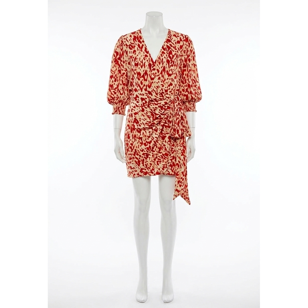 NEW GILNER FARRAR luella dress in brick leopard